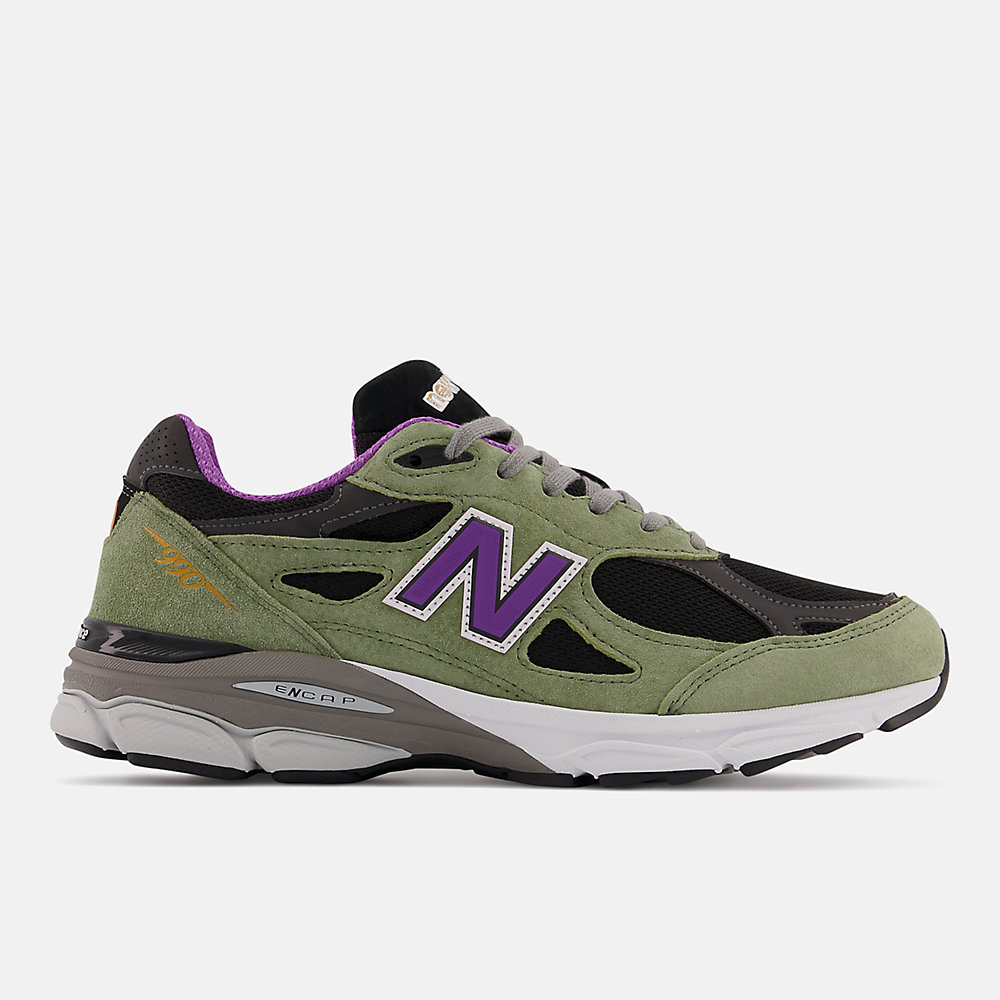 New Balance MADE in USA 990v3 Shoes Olive Leaf with Black